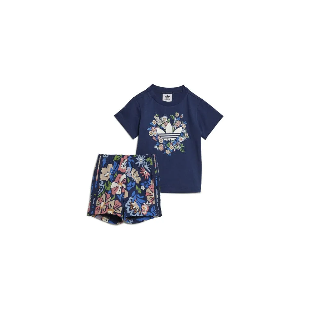 adidas Infants Short Tee Set - Night Indigo / Floral