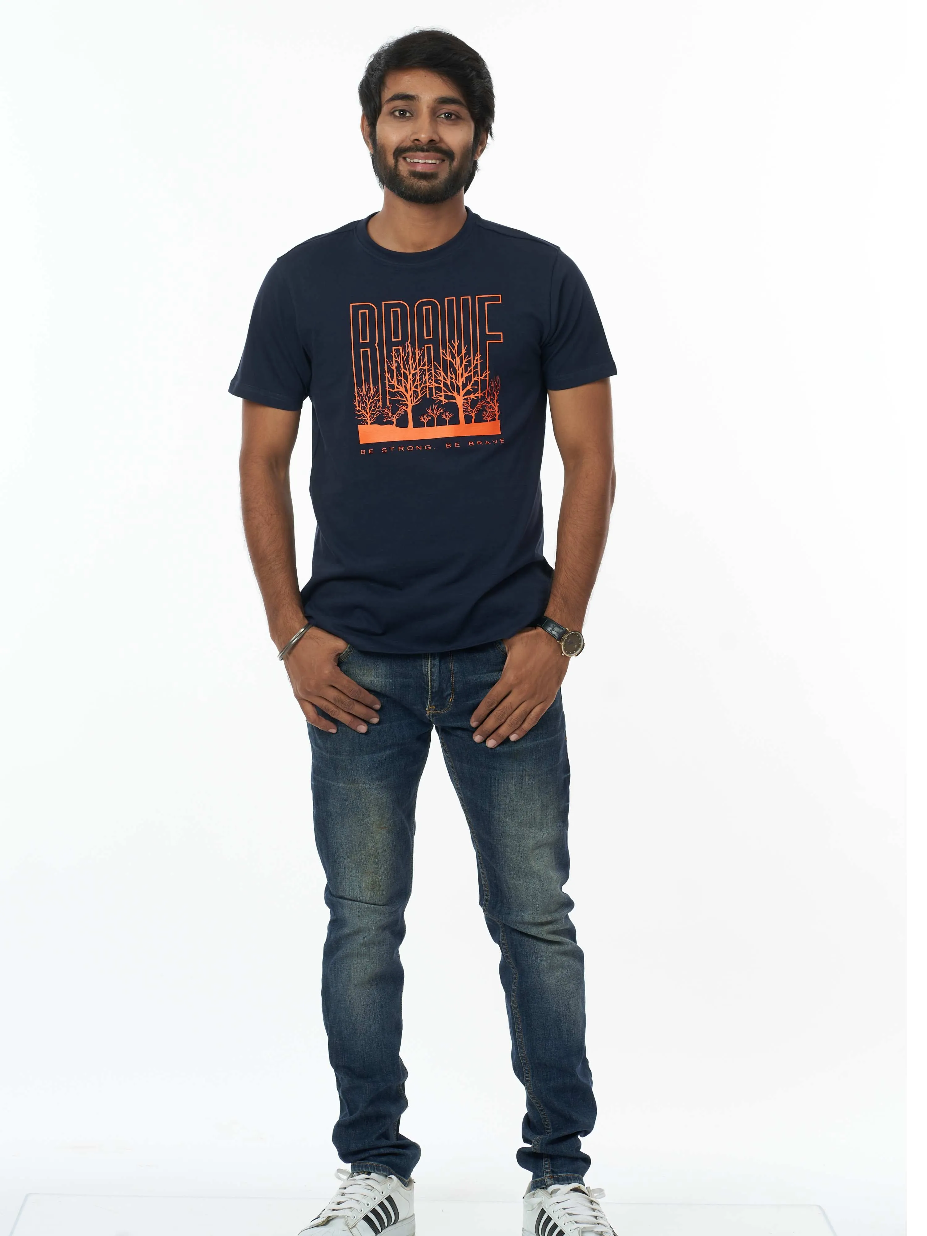 Be Brave Men's casual T-Shirt Navy