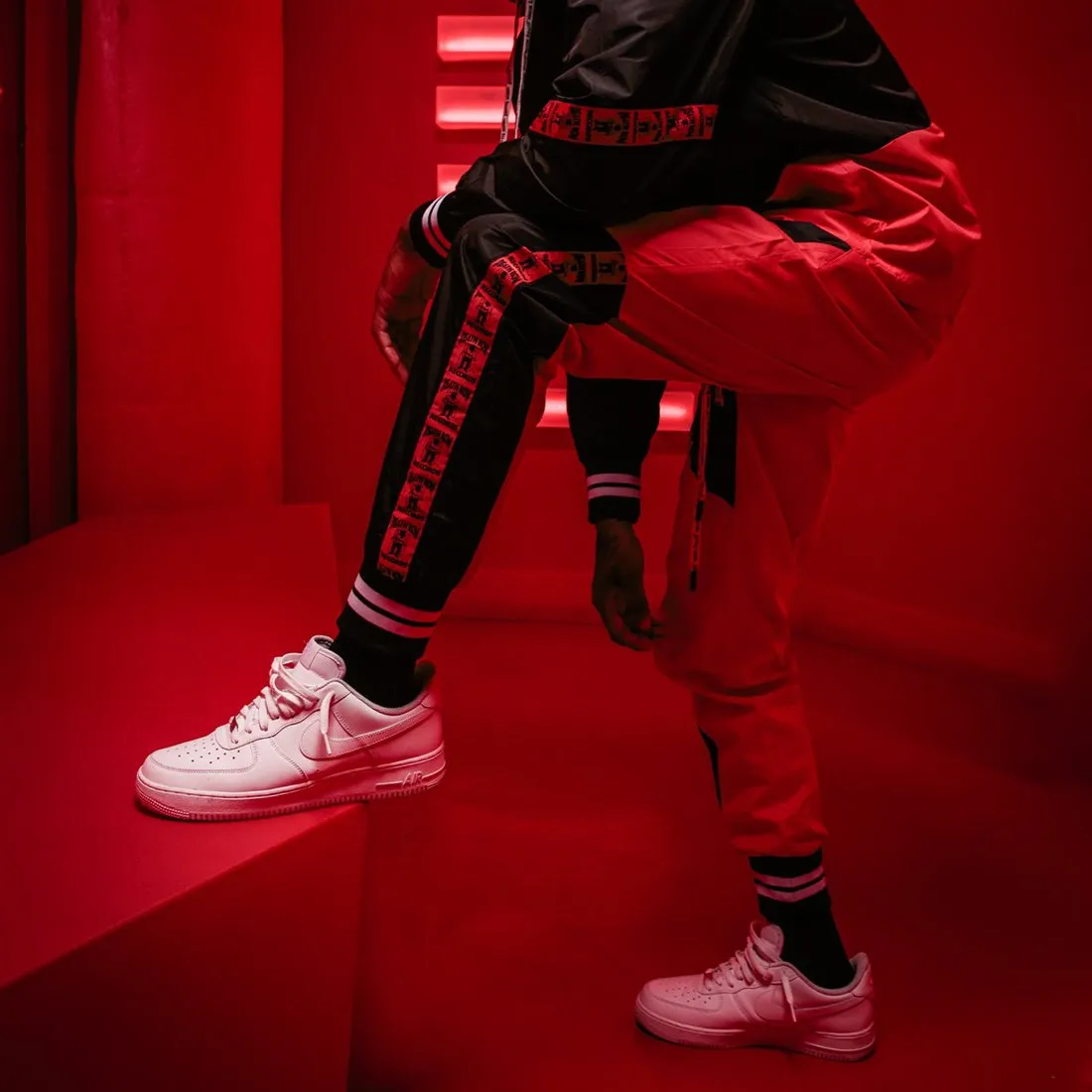 Death Row Records x King Ice - Jacquard Tape Windbreaker Track Pants