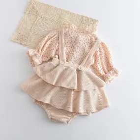Girl romper set with suspender