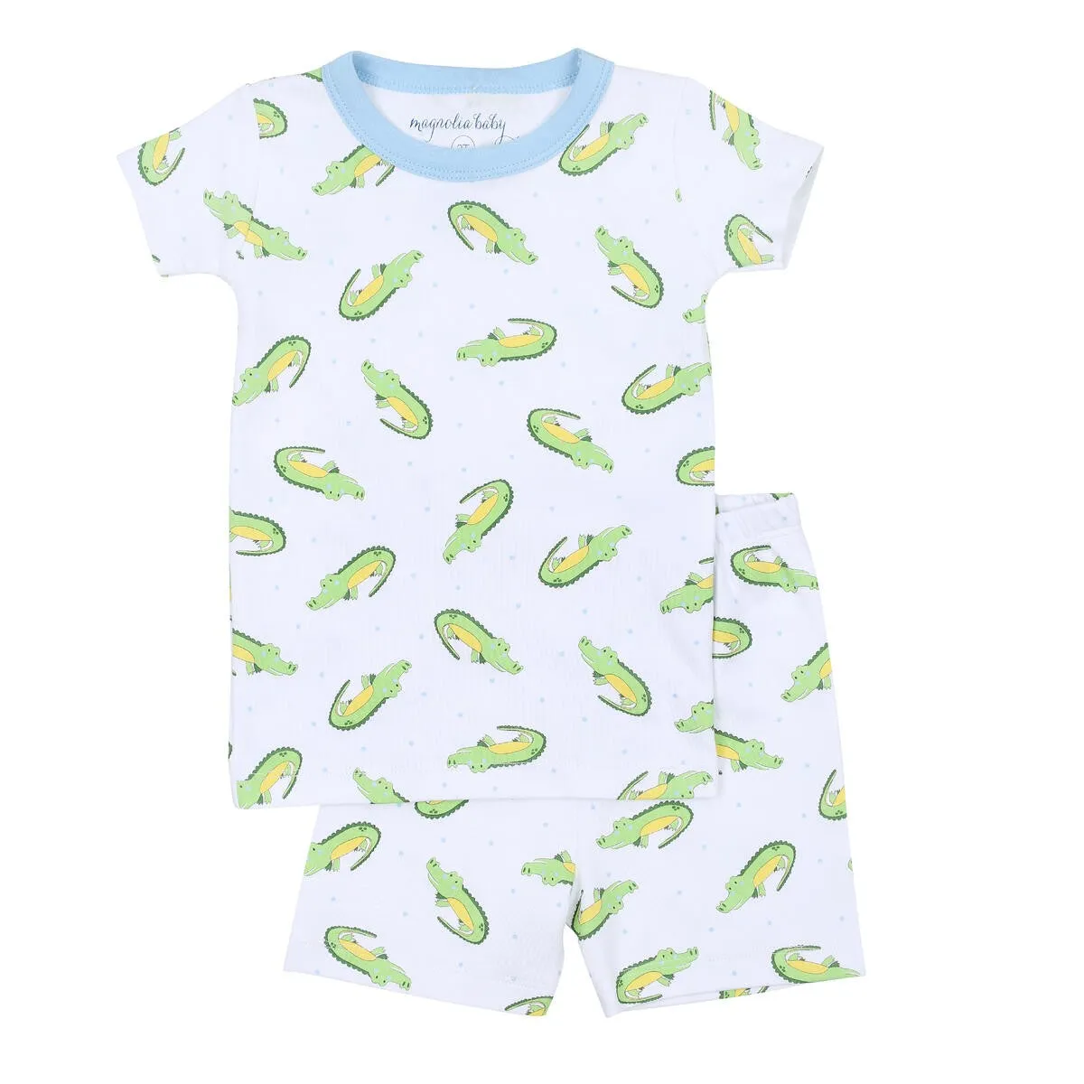 Magnolia Baby Little Boys Blue Alligator Friends Short Pajamas