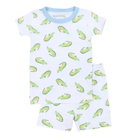 Magnolia Baby Little Boys Blue Alligator Friends Short Pajamas