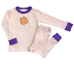 Magnolia Baby Little Boys / Girls Orange Tigers Paw Long Pajamas