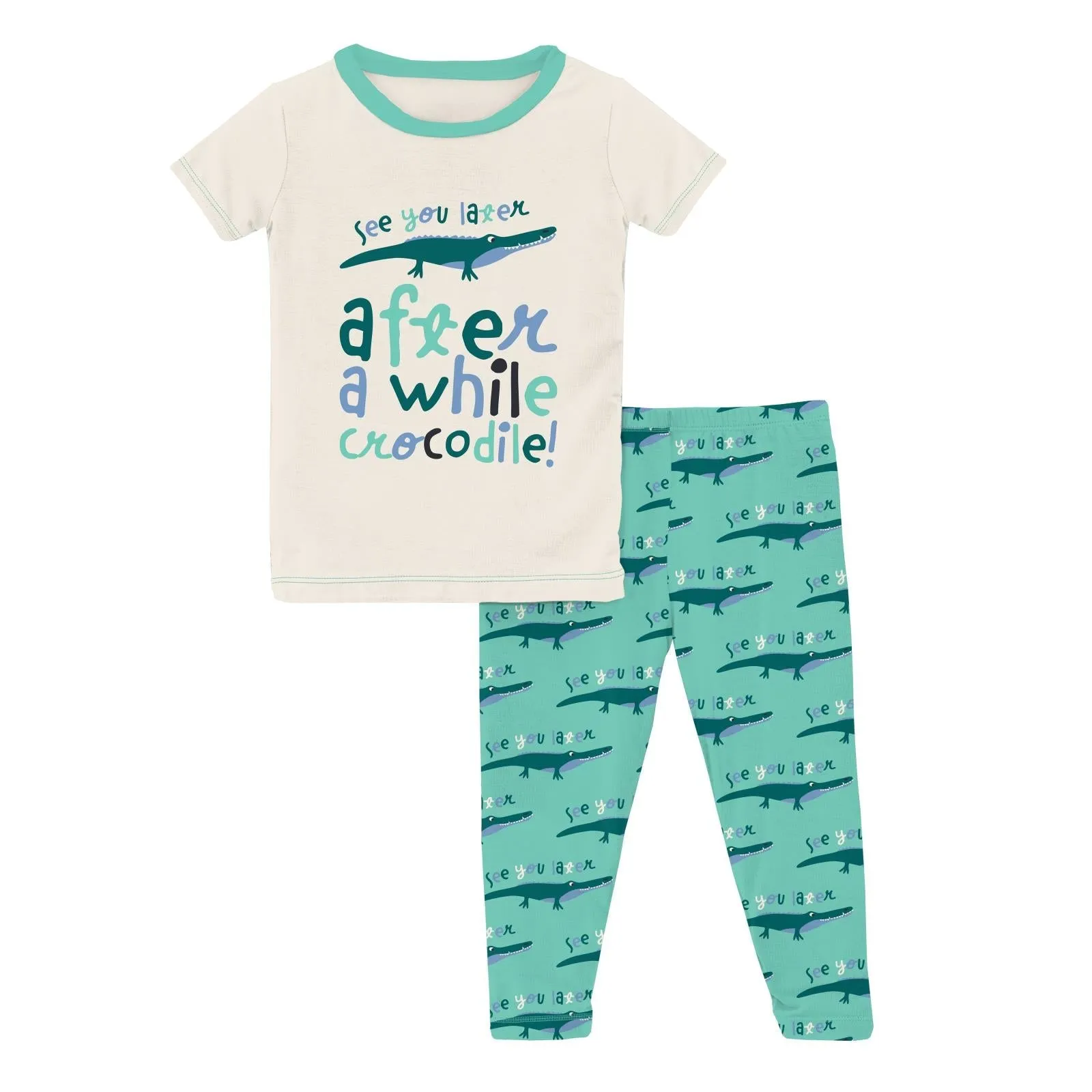 See You Later Alligator Short Sleeve Two Piece Pajama Set