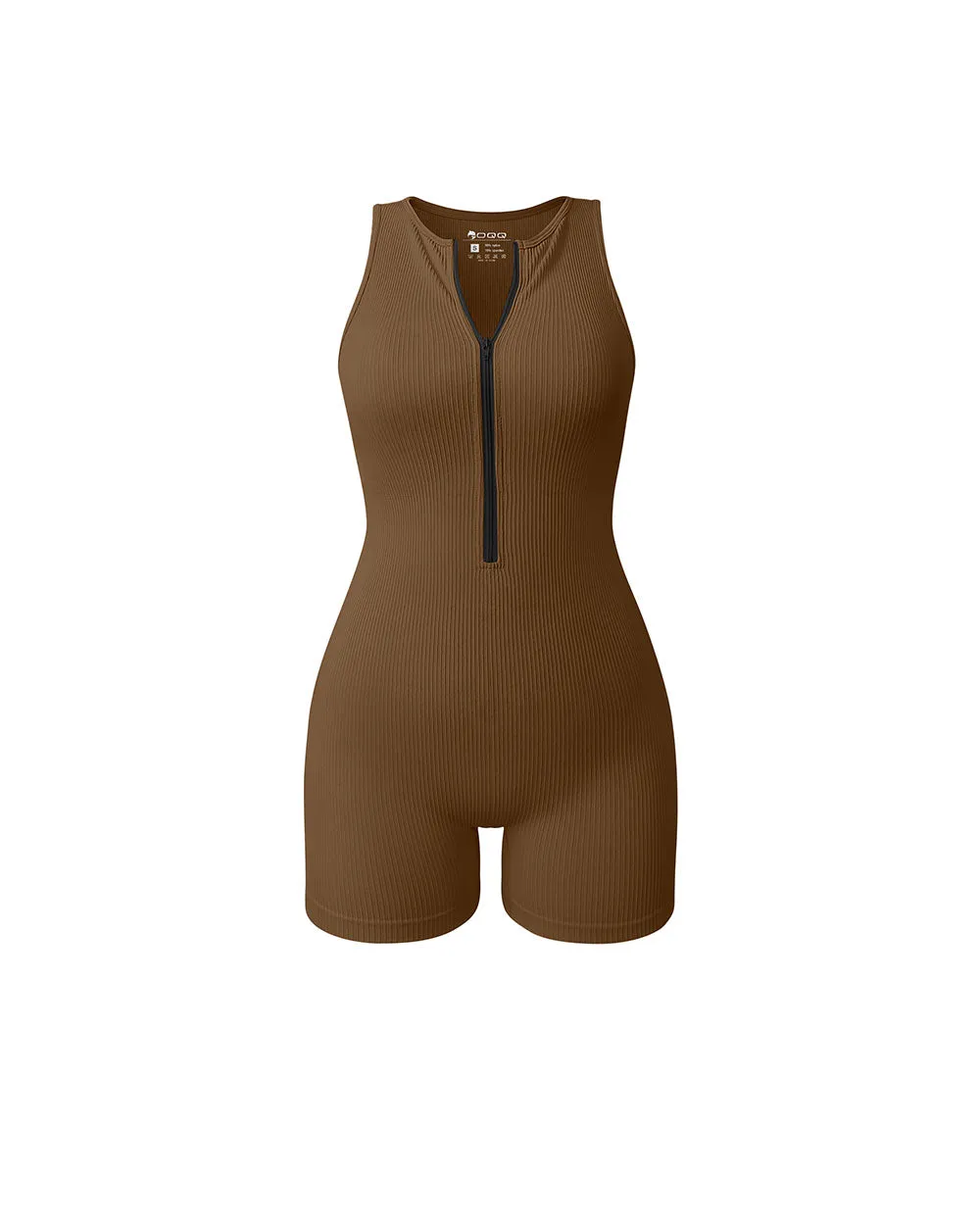 Sleeveless Zip Front Rompers