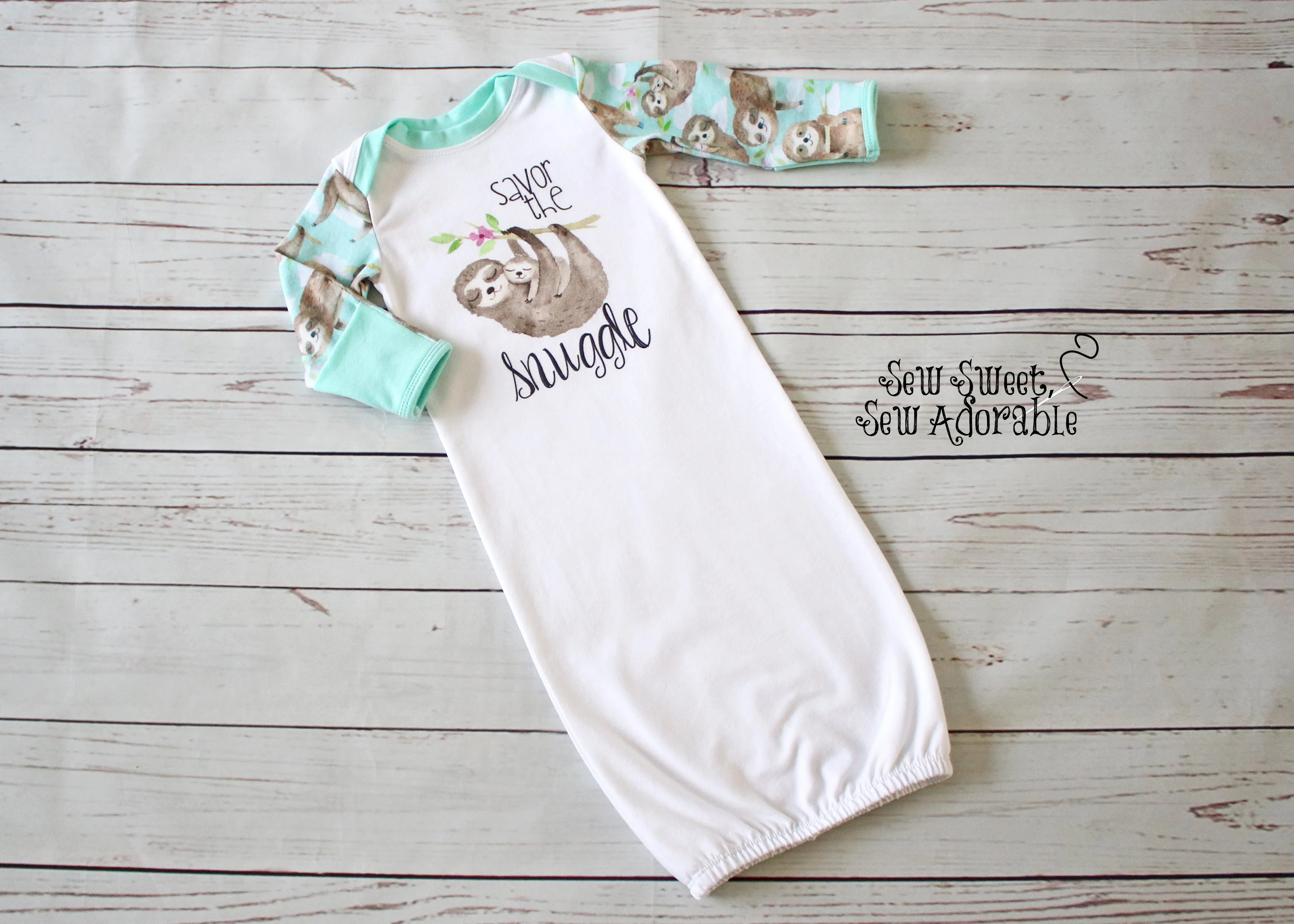 Sloth Baby Gown