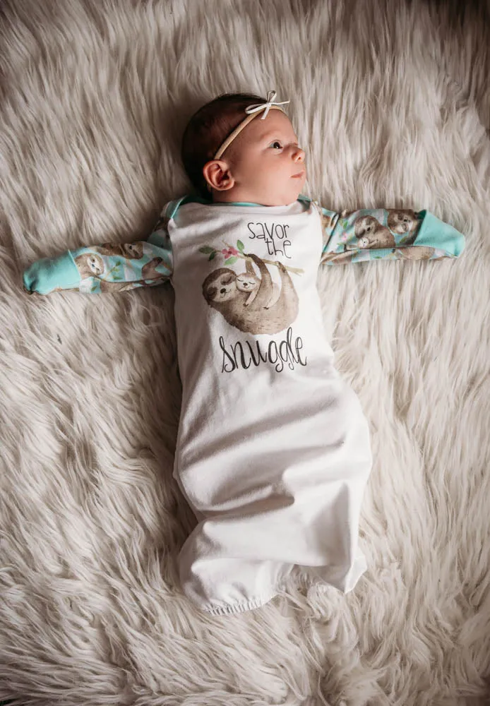 Sloth Baby Gown