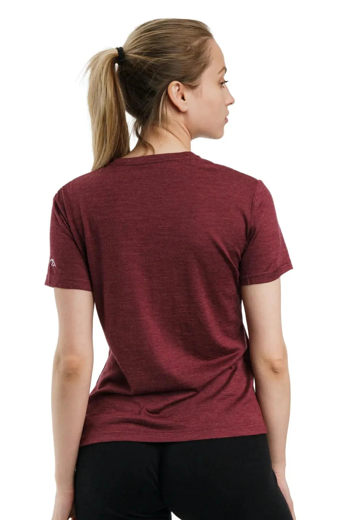 Women's Merino T-shirt 165 Burgundy Wine | Crewneck
